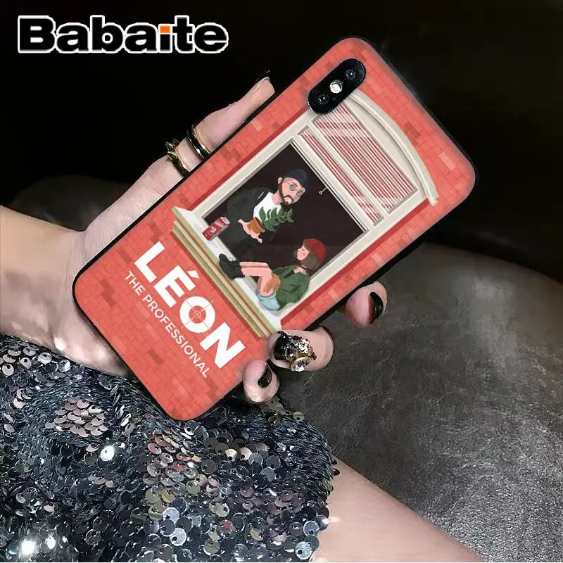 Babaite Leon Matilda Natalie Portman Movie Poster Capa чехол для телефона Shell для iPhone X XS MAX 6 6s 7 7plus 8 8Plus 5 5S SE XR