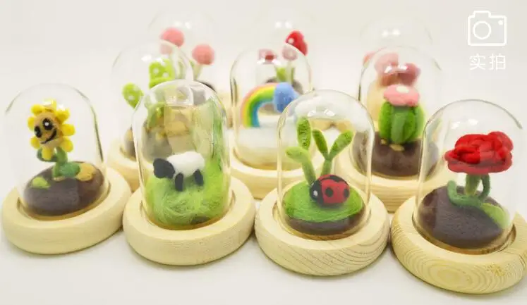 Creative glass cover wool needlepoint kit felt needle felting Decoration craft needlecraft DIY handmade | Дом и сад