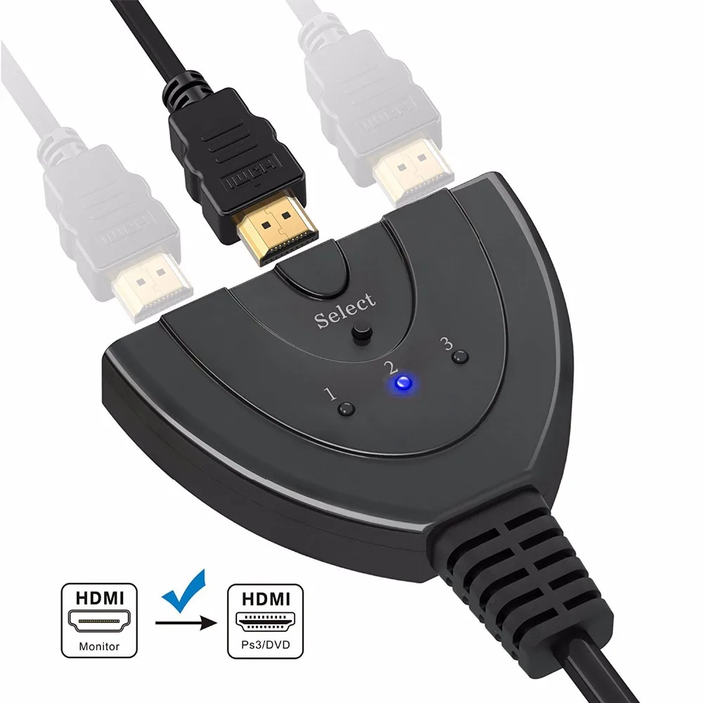 HDMI сплиттер 4K * 2K 3 порта мини коммутатор кабель 1.4b 1080P для DVD HDTV Xbox PS3 PS4 в 1 выход