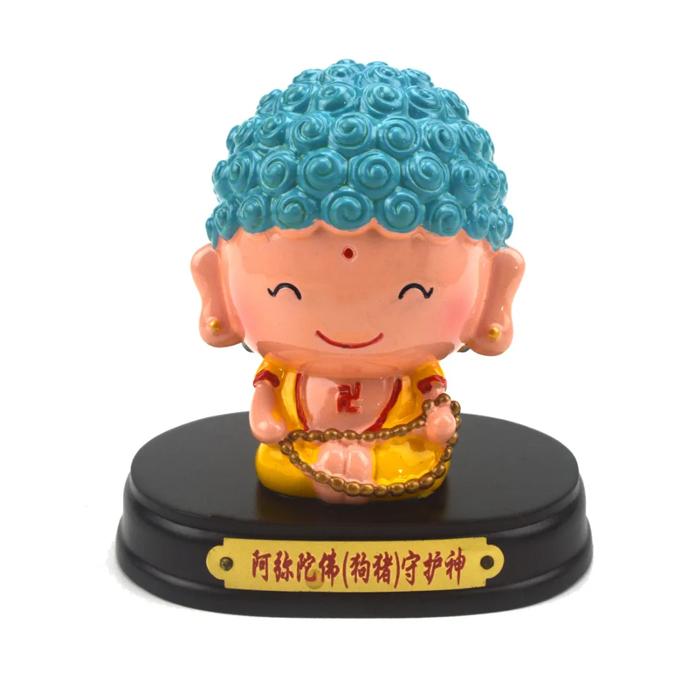 Фэн шуй мультяшное украшение Будды китайский зодиак с деревянной основой собака