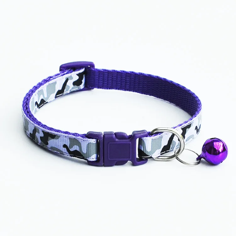 Ошейник для маленьких собак и кошек Камуфляжный с колокольчиком быстросъемный