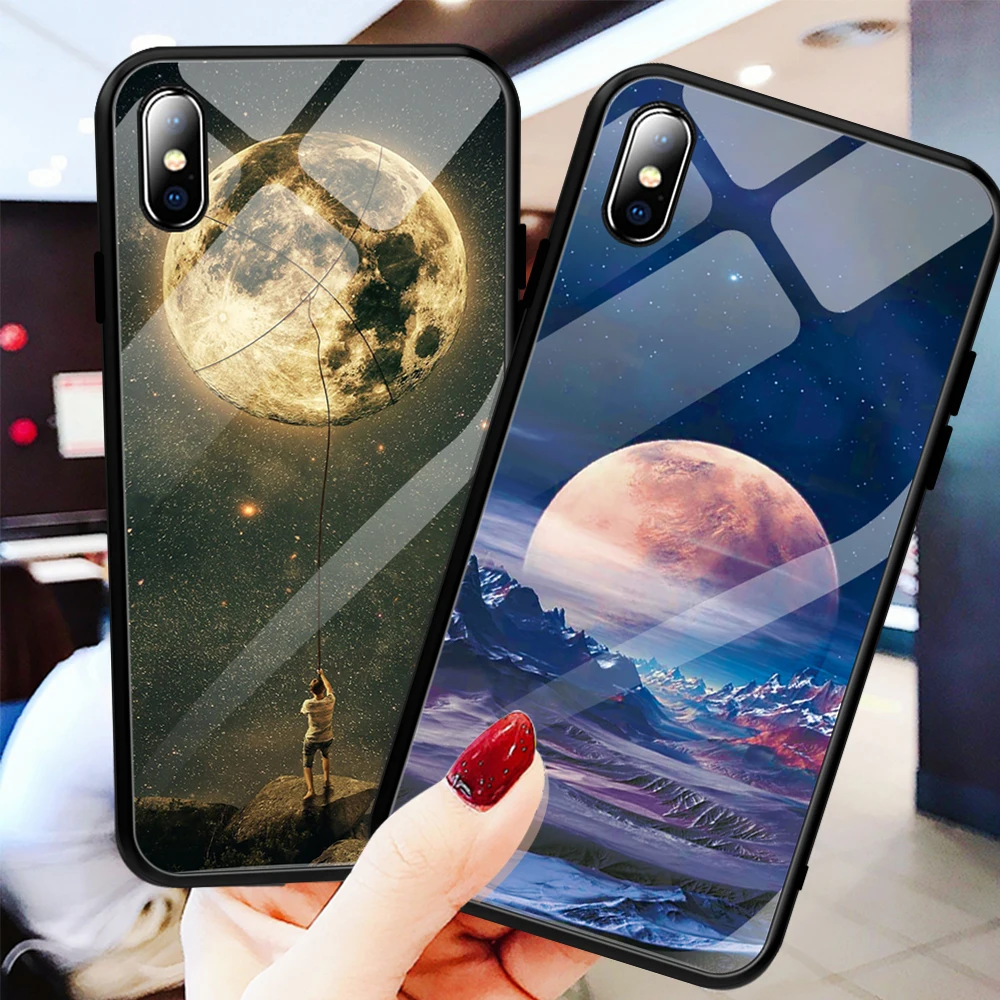 Стеклянный чехол для телефона iPhone XS Рождество XR X 7 8 10 6 s Plus роскошный силиконовый