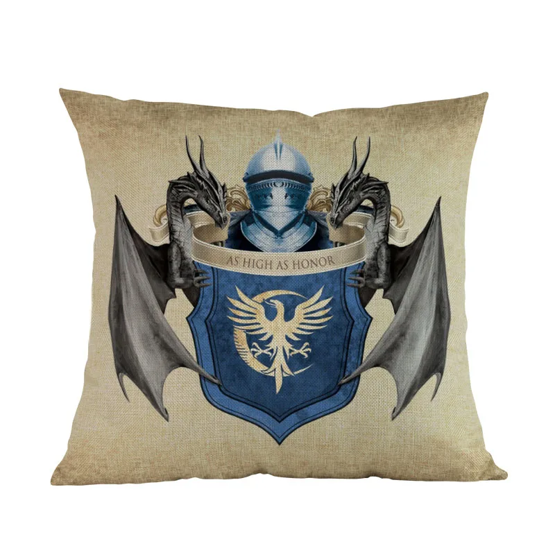 House Arryn Винтаж Стиль Игра престолов 9 домов символ девиз клана Insignia Дракон шаблон Подушка Чехол домашний диван украшения чехол для подушки - Цвет: House Arryn
