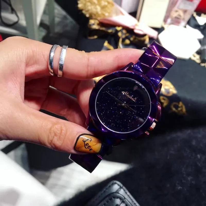 Высококачественные Брендовые женские часы со стразами с блестящим платьем