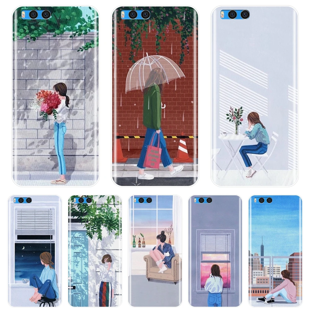 Задняя крышка из ТПУ Для Xiaomi Mi Note 1 2 3 Kpop Girl Корейский Японский эстетический Мягкий