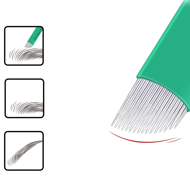 0 20 мм 11 12 14 17 18 U Microblading иглы пластин Игольный Tebori татуаж татуировки Лезвия для