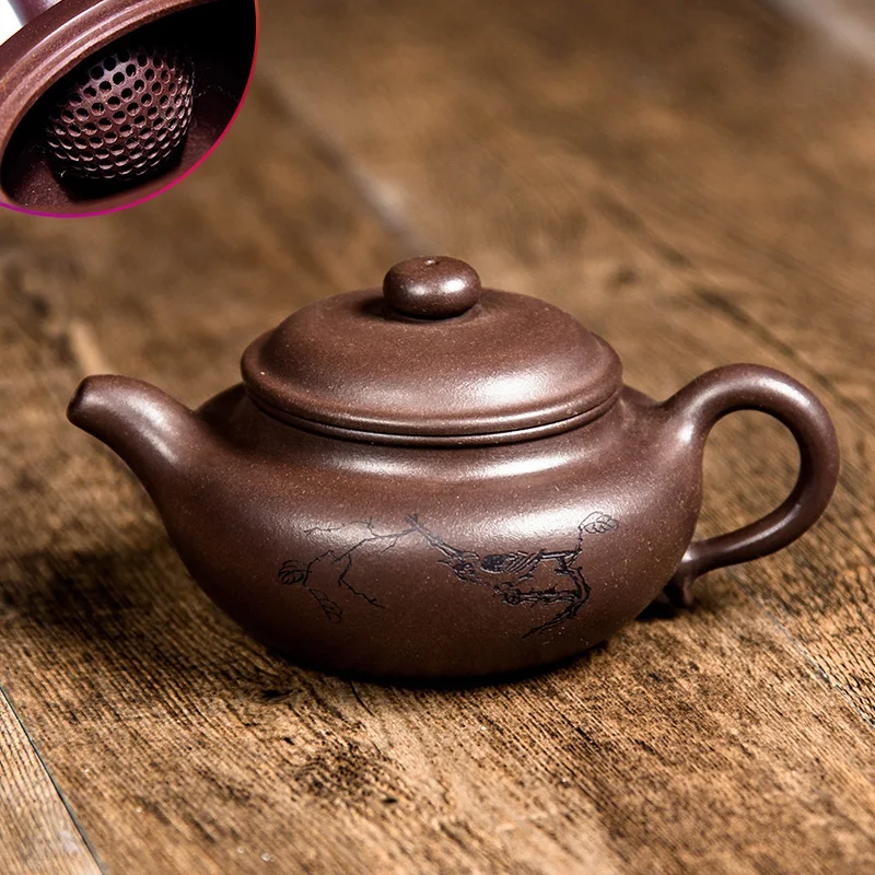 Оригинальный чайный горшок из исинской глины 260 мл резьба Fang Gu Master все китайские