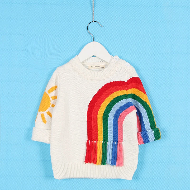 2020 Детский свитер осенний вязаный пуловер для маленьких девочек Свитер