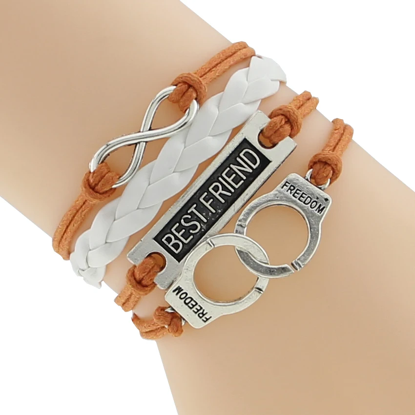 Браслет из плетеной кожи браслет ручной работы античный серебряный на запястье