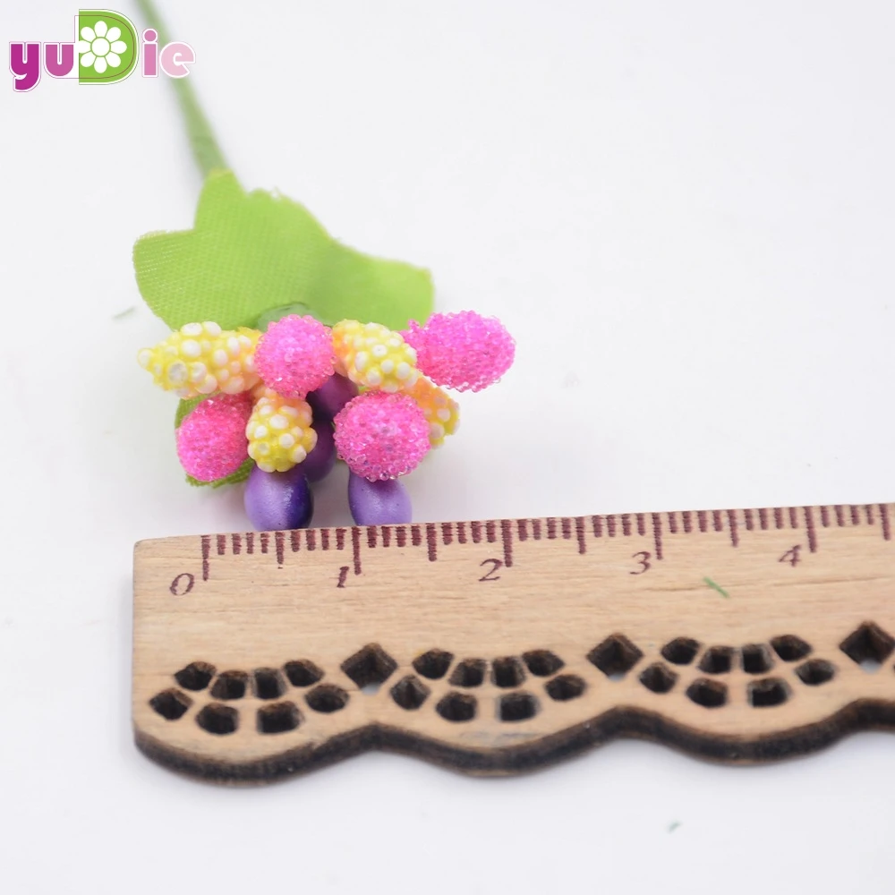 

10pcs/lot Mini artificial Stamen Bud Bouquet Leaf flower for home Garden wedding Car corsage decoration Box crafts Supplies