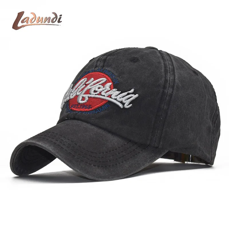LADUNDI Мужская бейсболка s для мужчин Gorras Dad шляпа брендовая с буквенным принтом промытая хлопковая винтажная Прямая поставка шляпа