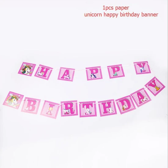 unicorn banner Баннер единорог с днем рождения баннер для вечеринки в честь Дня Рождения украшения Дети Единорог украшения поставки Единорог вечерние баннер флаг - Цвет: unicorn banner