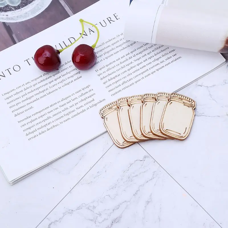 25 шт./пакет лазерная резка древесины деревянная бутылка молока Форма Ремесло