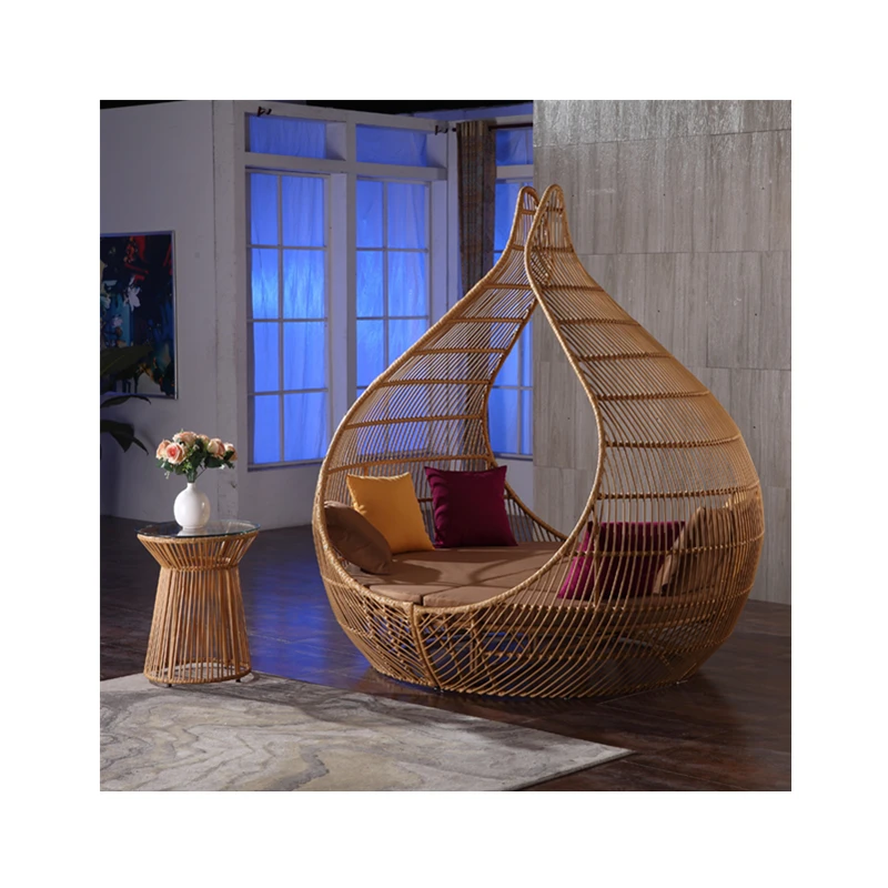 Фабричные магазины новейший дизайн плетеная кушетка в форме яблока уличная