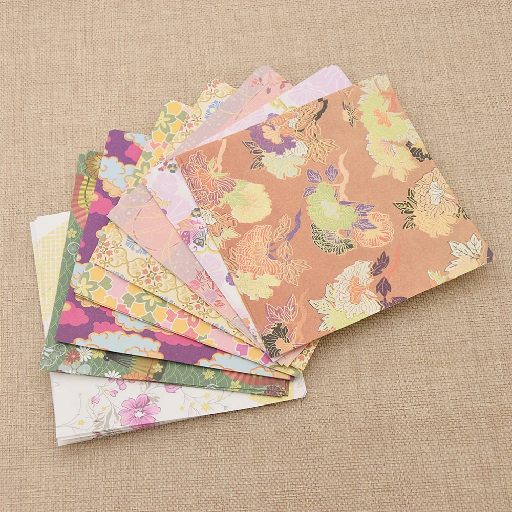 72 шт. винтажный складной веер в японском стиле цветочный узор бумага Оригами DIY