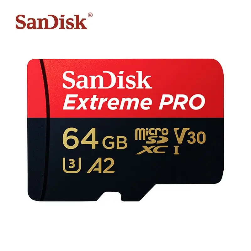 Sandisk Extreme Pro Micro SD карт до 170 МБ/с. 64 GB 128 GB sandisk TF карты памяти с адаптером SD A2 V30 U3 карты - Емкость: 64 ГБ