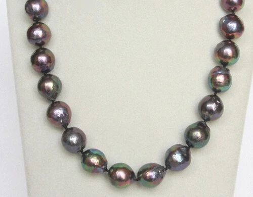 

Бесплатная доставка> гигантский природный барокко 17 мм павлин черный Возрожденный жемчуг Кеши ОЖЕРЕЛЬЕ