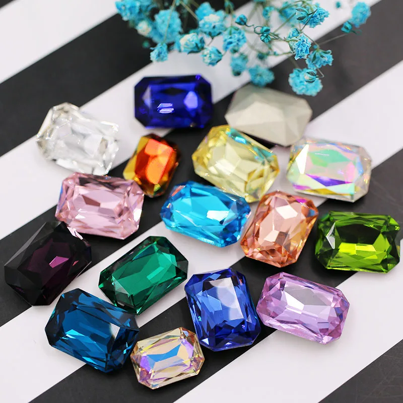 Новый Прямоугольный восьмиугольный стеклянный Стразы для одежды аксессуары