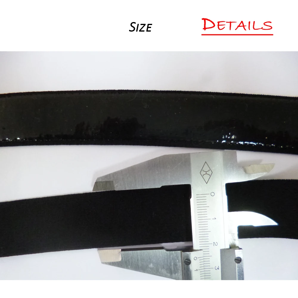 Эластичный ремешок с силиконовым захватом 1 дюйм тесьма цвет черный для платьев