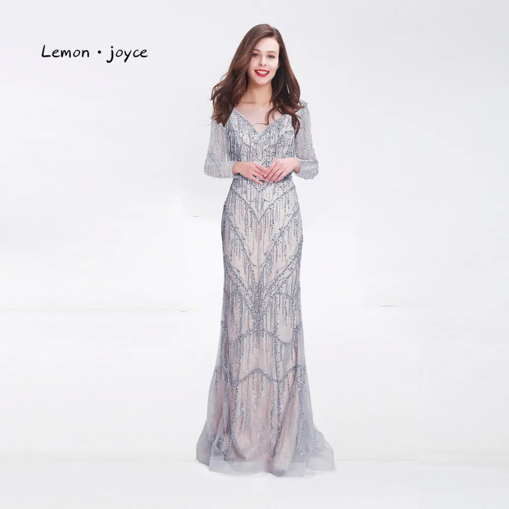 Lemon joyce роскошное кружевное вечернее платье с вышивкой бисером 2020 Новое