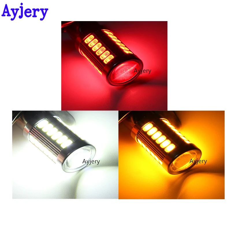 AYJERY 2X1156 BA15S P21W 33 Led 5630 5730 Smd 1157 Хвост лампы авто задний фонарь красный, Белый Янтарь 12 V/24 V DC дневные ходовые огни светильник