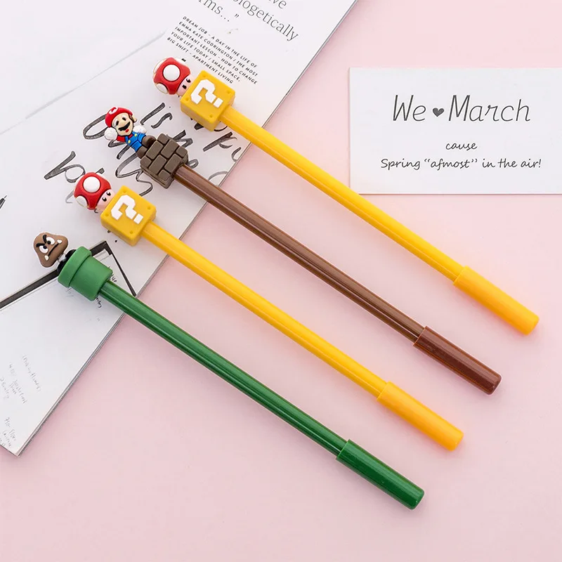 4 шт./лот Милая мультяшная гелевая чернильная ручка в виде грибов/творческая