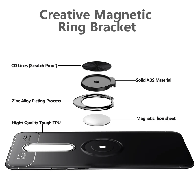 For Oneplus 7 Pro Case Rotating Finger Ring Magnetic Car Holder One plus Cover 6 6T Funda | Мобильные телефоны и