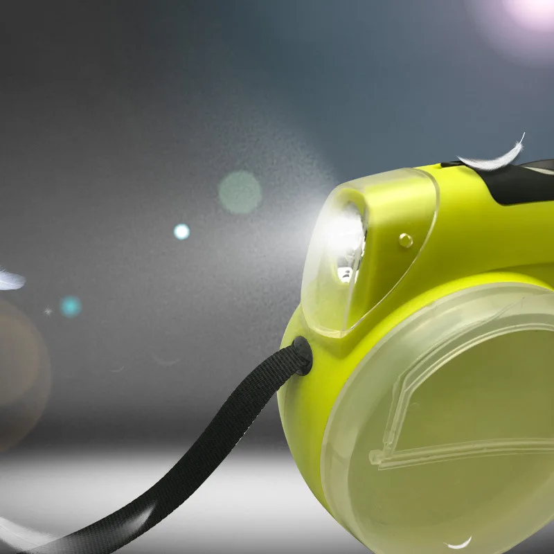 Новый Выдвижной Поводок для собак 5 м светодиодный ящик еды с мусорным ящиком