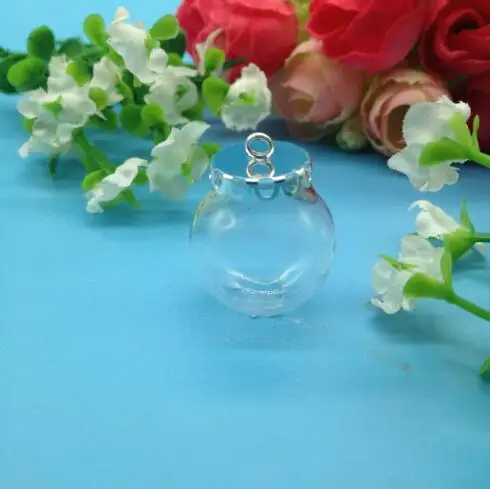 5sets/lot 20*12mm glass globe jewelry findings set vial pendant wishing bottle dome cover necklace charms | Украшения и