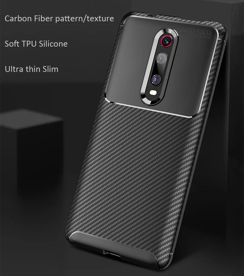 Чехол из углеродного волокна для Xiaomi Redmi K20 Pro Mi 9T ТПУ силиконовый матовый защитный