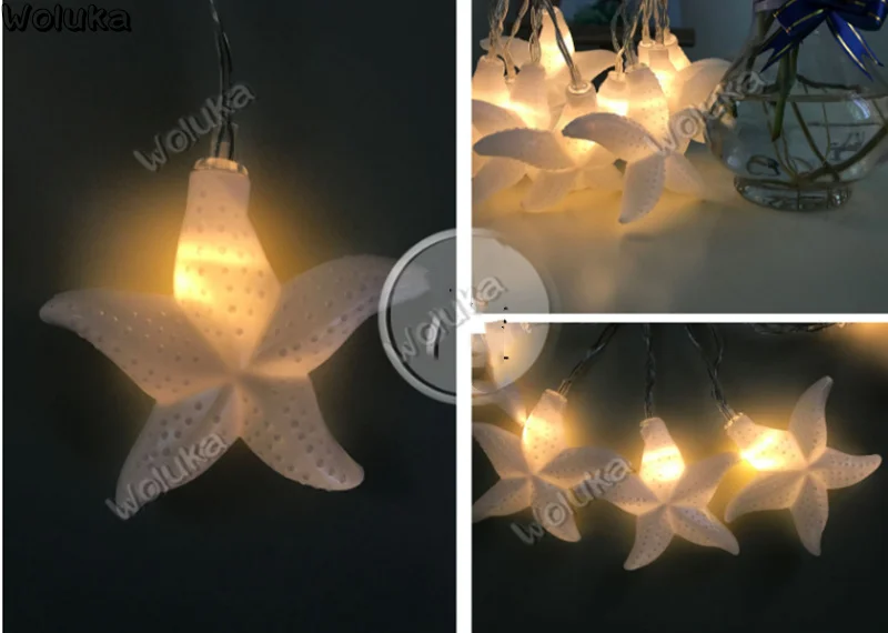 Светодиодная пластиковая гирлянда в форме морской звезды Рождественский день