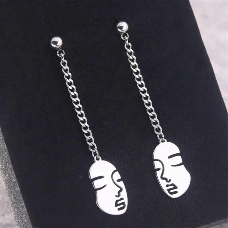 Новые серьги гвоздики в стиле панк из нержавеющей стали золотого цвета для