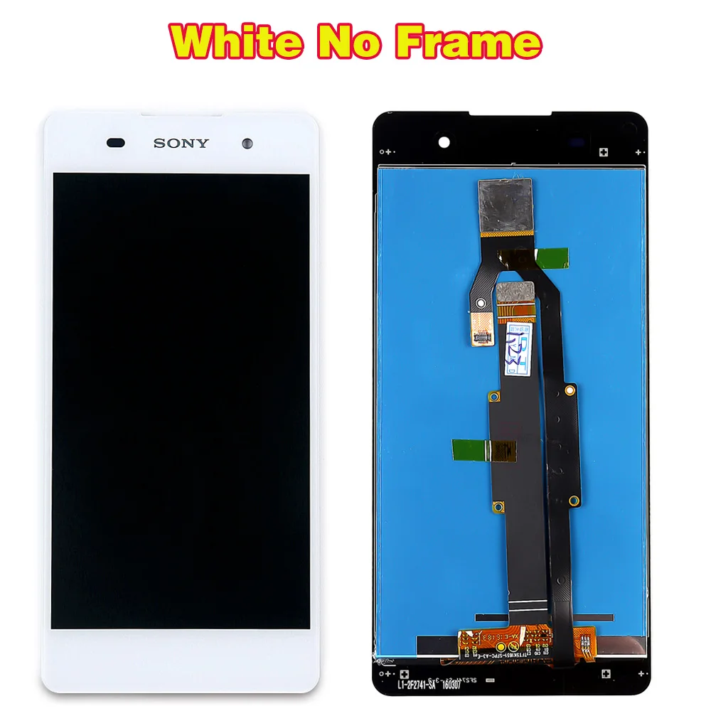White No Frame SONY Xperia E5 F3311 F3313 5,0 дюймов 1280*720 ЖК-дисплей кодирующий преобразователь сенсорного экрана в сборе рамка с бесплатными инструментами из закаленного стекла - Цвет: White No Frame