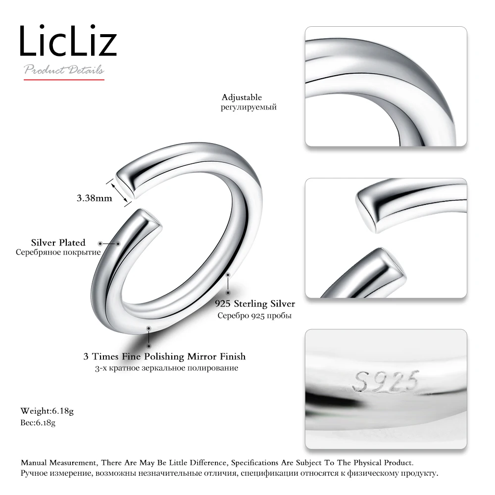 Кольцо унисекс из серебра 100% пробы регулируемое 925 | Украшения и аксессуары