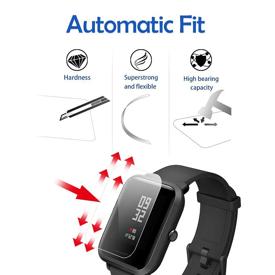 CIAXY рамка для часов Amazfit Bip Youth Смарт часы 3D мягкая ТПУ Защитная пленка экрана Xiaomi