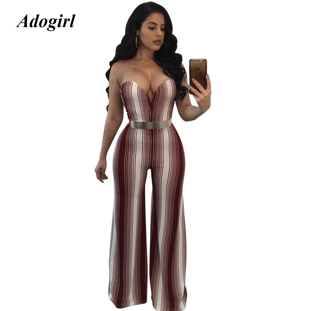 Женский комбинезон с V образным вырезом без бретелек|Женские комбинезоны| |