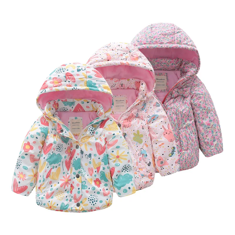 

Детское зимнее пальто; Новогодняя Модная хлопковая теплая куртка; Съемные толстовки с бантом для девочек; Детская ветрозащитная водонепрон...