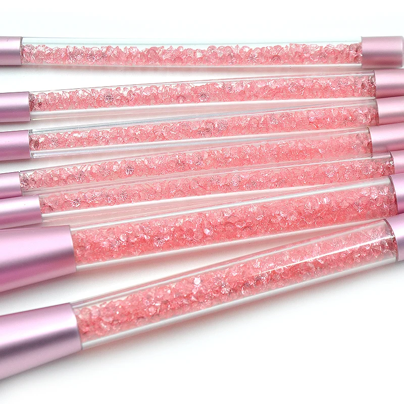 7 шт. розовые бриллиантовые кисти для макияжа кристальная ручка Кристальные