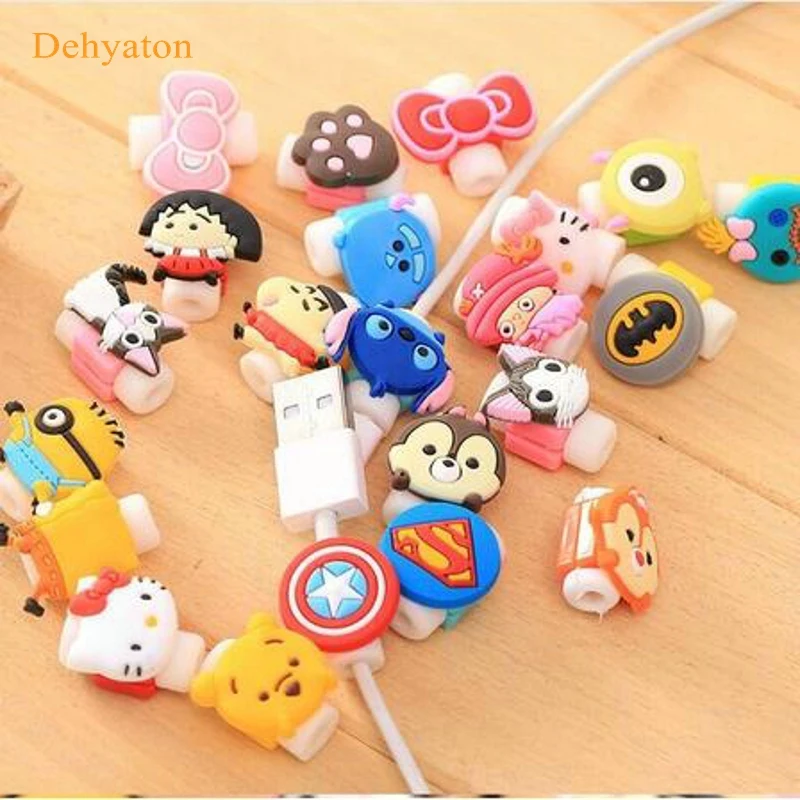 

Dehyaton 10Pcs Cartoon Cable Winder Earbud Rubber Cord Wrap Cable Wire Organizer Earphone Cord Holder Clip Headphone Winder