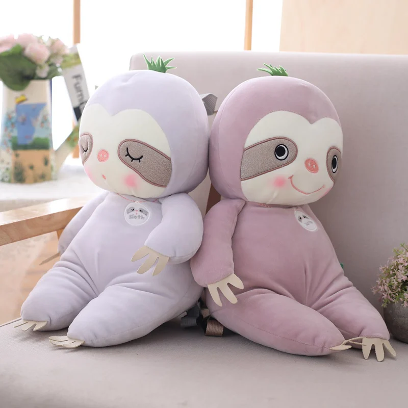

1PC 45cm Kawaii Sloth Plush Backpack Cute Colorful Sloths Soft Doll Plush Shoulder Bag Birthday Children Kids Girls Gift