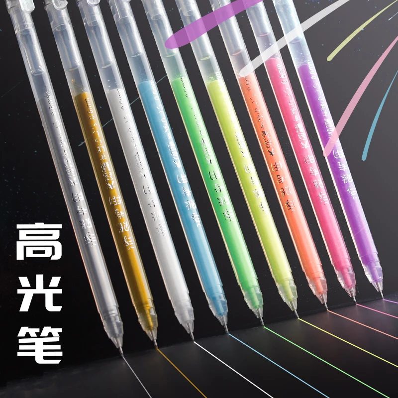 

High Light Painting Marker Pen 9 Color Set Art Sketch Anime Hand-painted Pen Metalic Marker Pens