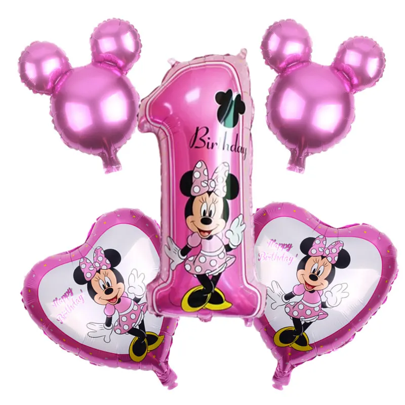 Новинка 5 шт./лот набор для торта на день рождения с Микки и Минни воздушный шар