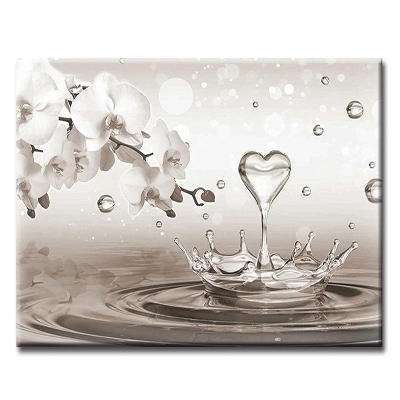 Алмазная мозаика белый цветок 5d сделай сам алмазная картина вышивка крестиком