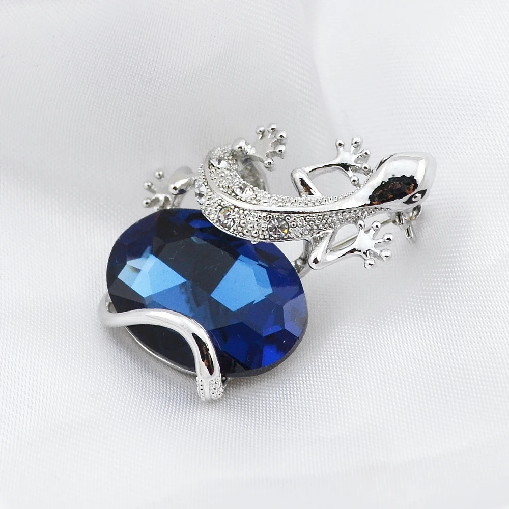 Zhen томоми привлекательный индивидуальность ящерица Кристалл шарф корсаж пряжки