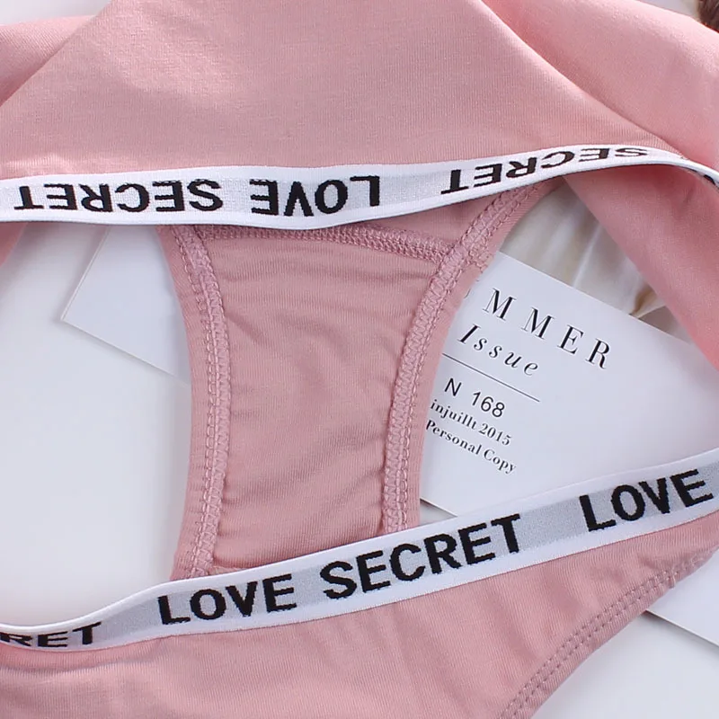 Женское нижнее белье с надписью «Love Secret», хлопковые сексуальные спортивные трусы с низкой талией для студентов, здоровое дышащее нижнее белье