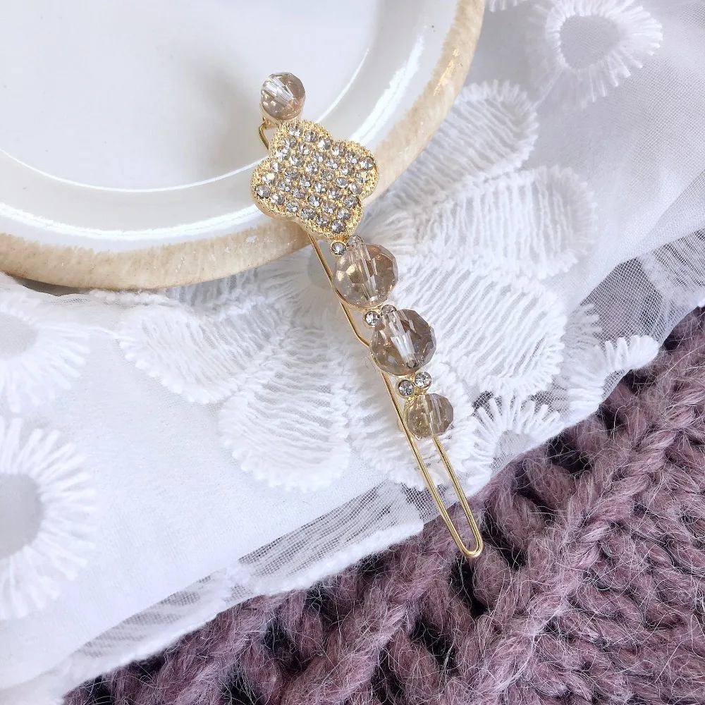 Заколки для волос из сплава в Корейском стиле с кристаллами и геометрическим