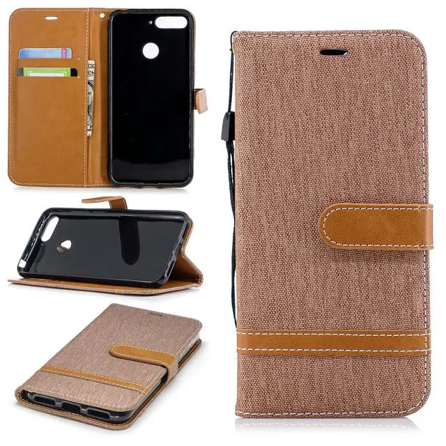 Apricot flip case Для huawei Honor 7C AUM L41 Чехол-книжка, тканевый кожаный кошелек для Funda huawei Honor 7C чехол Hono C7 AUM L41 Honor7C чехол - Цвет: Apricot flip case