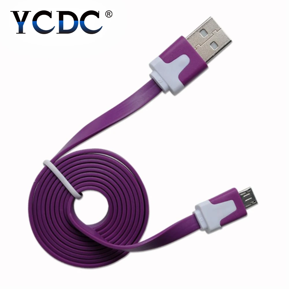 EL5172 1 м прочный плоский usb-кабель для зарядки и передачи данных для телефонов samsung, htc, Xiaomi, lenovo, zte, huawei, Android скидка 53 - Цвет: EL5172