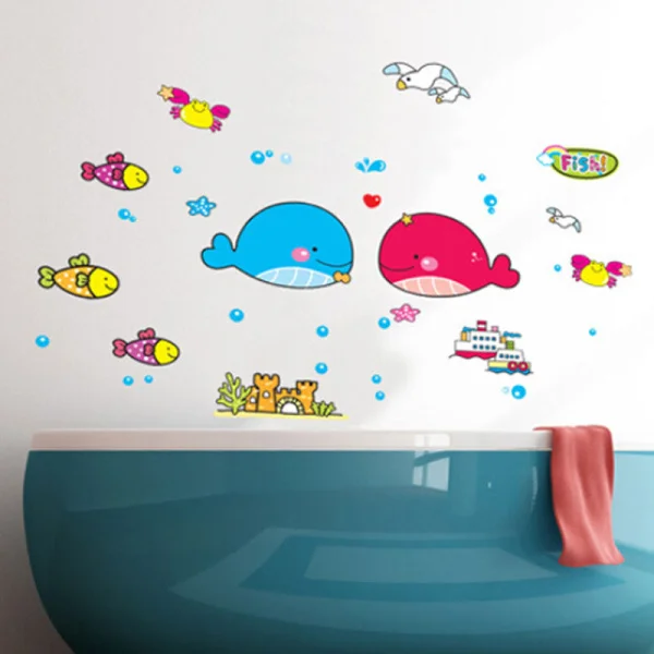 Самодельная виниловая Съемная Настенная Наклейка с изображением морской рыбы