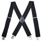 Мужские Регулируемые подтяжки OLOME, винтажные черные подтяжки 5x120 см с 4 зажимами, ремни-подвески для брюк